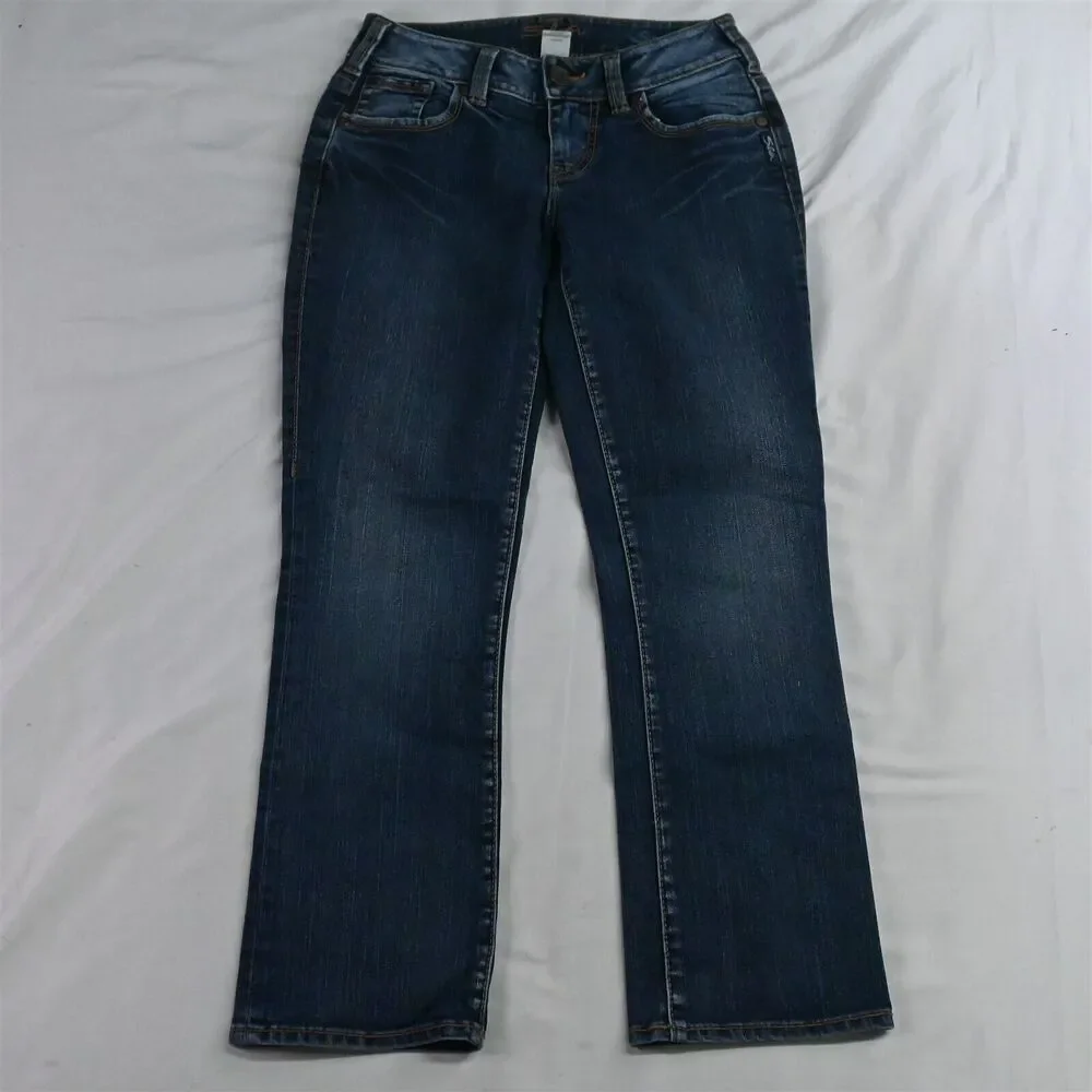 Silver 26 Suki Capri Dark Wash Stretch Denim Womens‎ Jeans